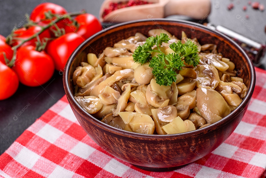 Tigela de comida tomates frescos ao lado