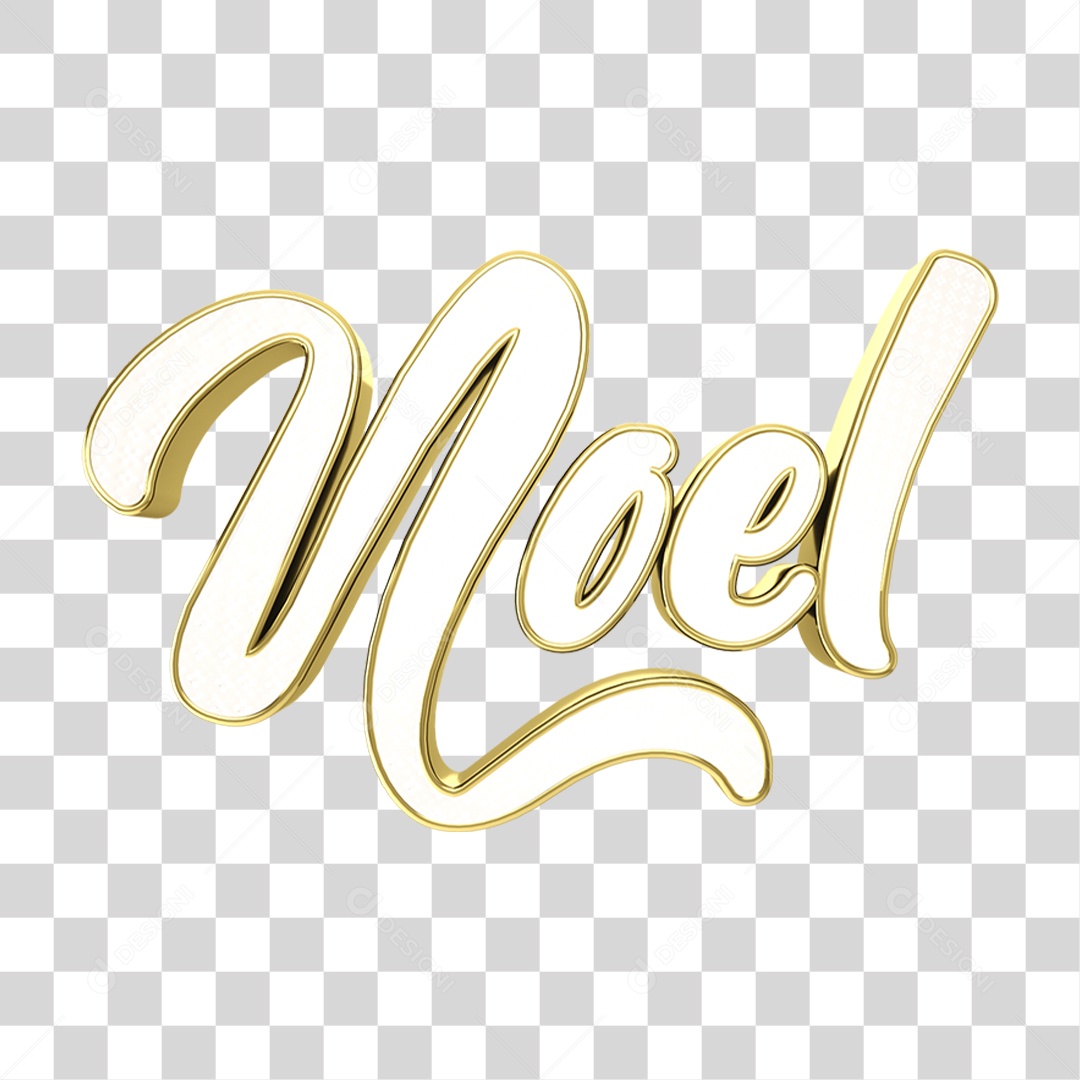 Selo 3D de Texto Noel PNG Transparente