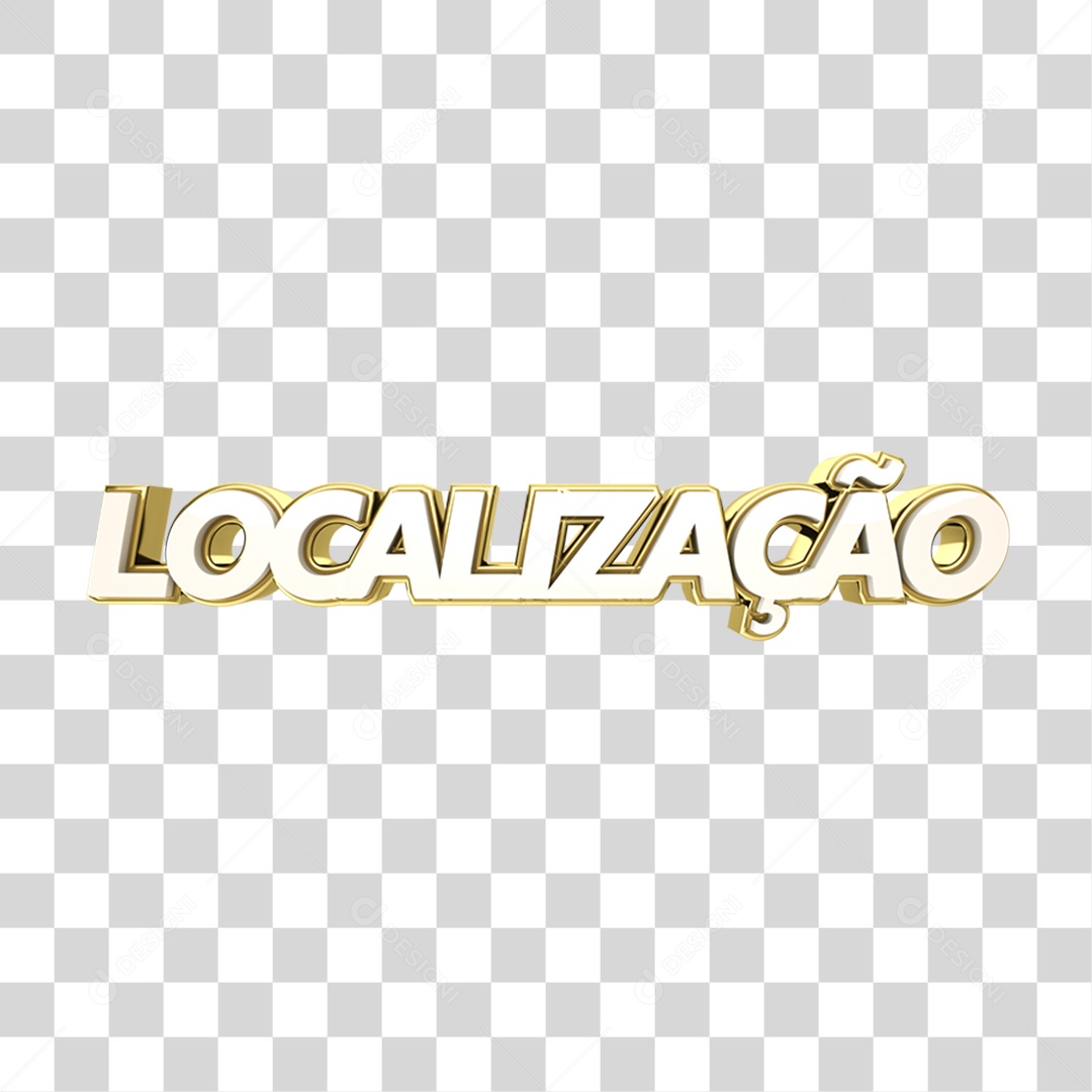 Selo 3D de Texto Localização PNG Transparente