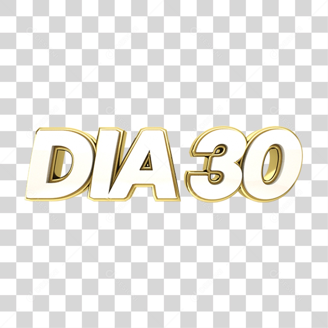 Selo 3D de Texto Dia 30 PNG Transparente