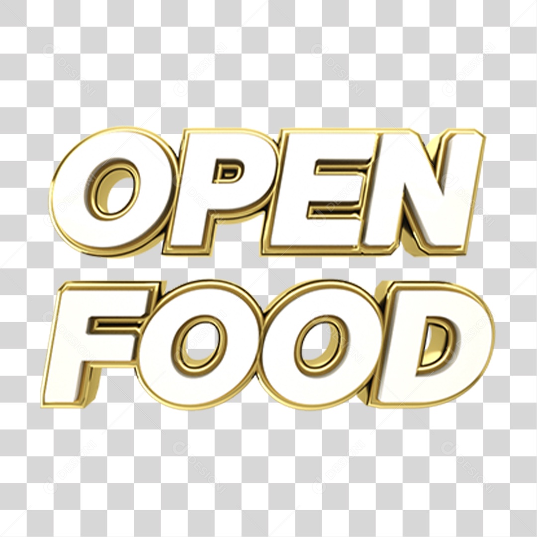 Selo 3D Open Food PNG Transparente