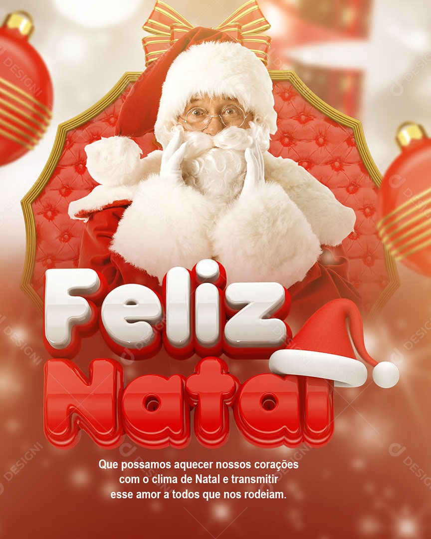 Feliz Natal que Possamos Aquecer nossos Corações com o Clima e Trasmitir esse Amor Social Media PSD Editável