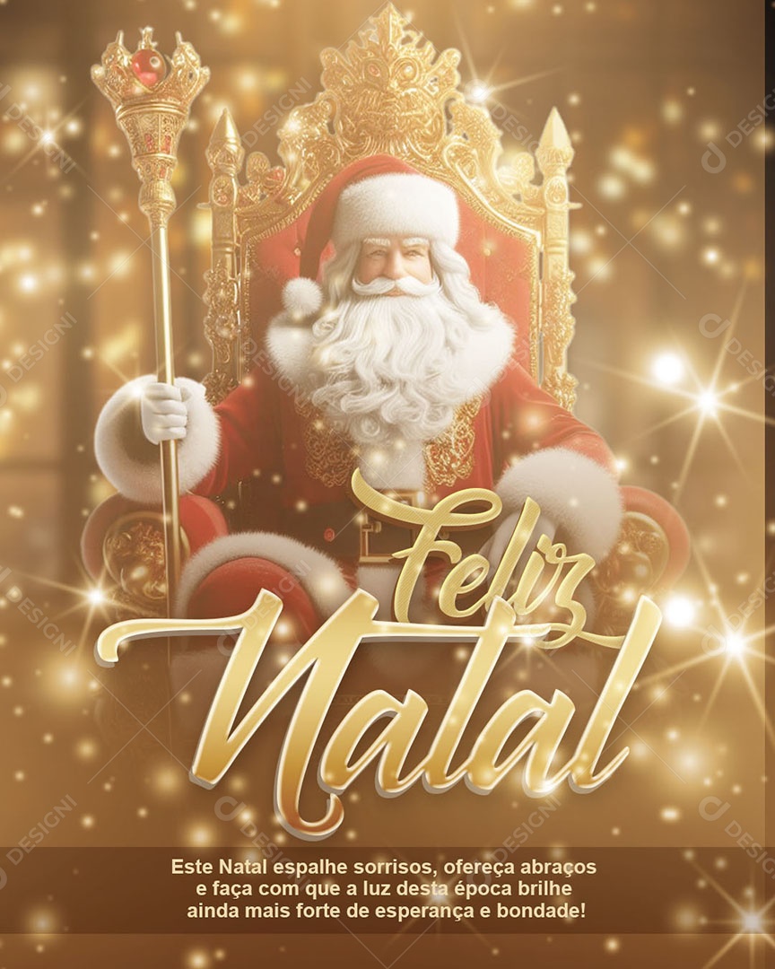 Feliz Natal Espalhe Sorrisos Ofereça Abraços e Faça com que a Luz Desta Época Brilhe Ainda Mais Forte Social Media PSD Editável