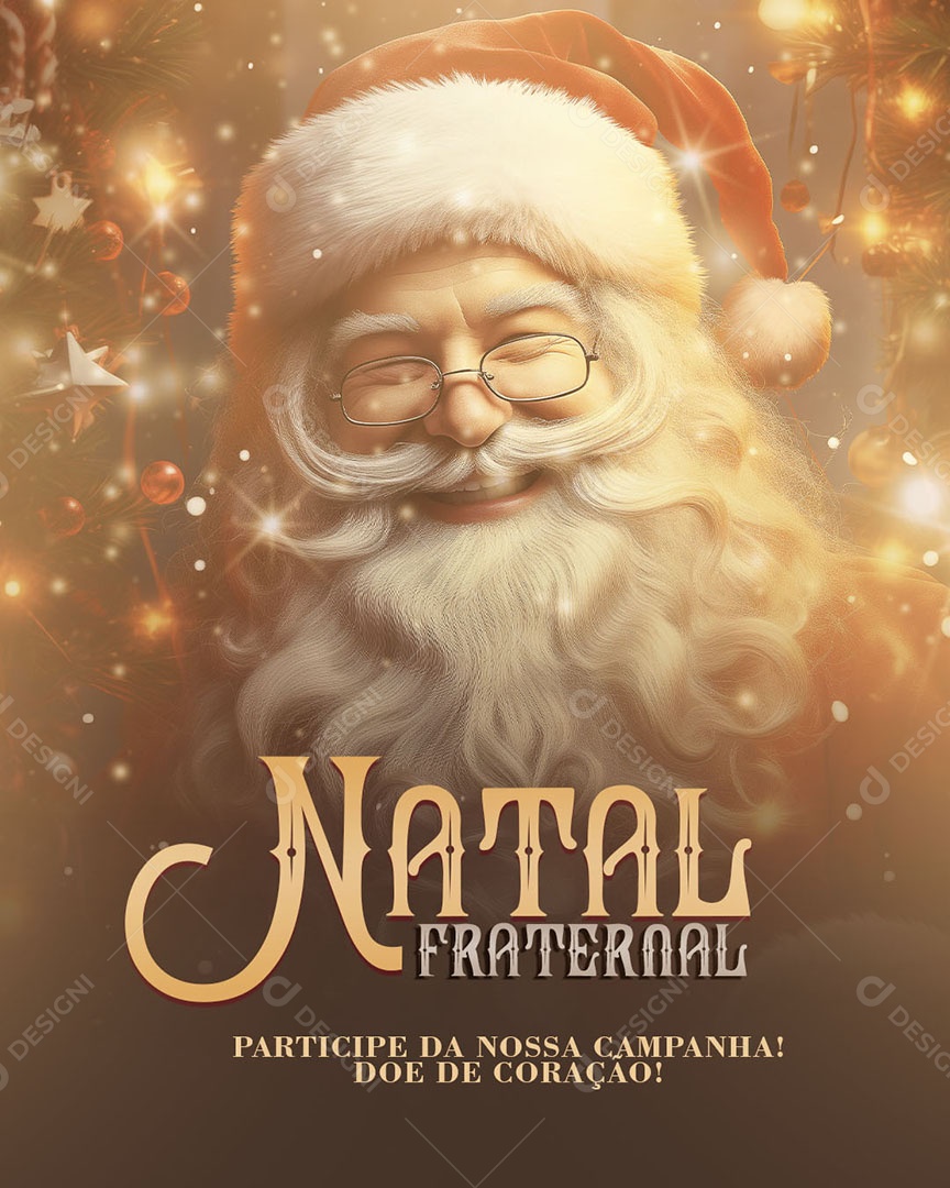 Natal Fraternal Participe da nossa Campanha Doe de Coração Social Media PSD Editável
