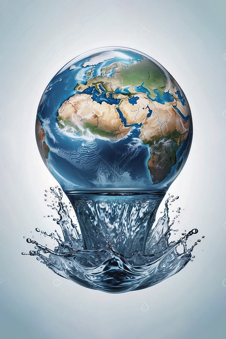 Dia mundial da água ilustração e desenho com espacial