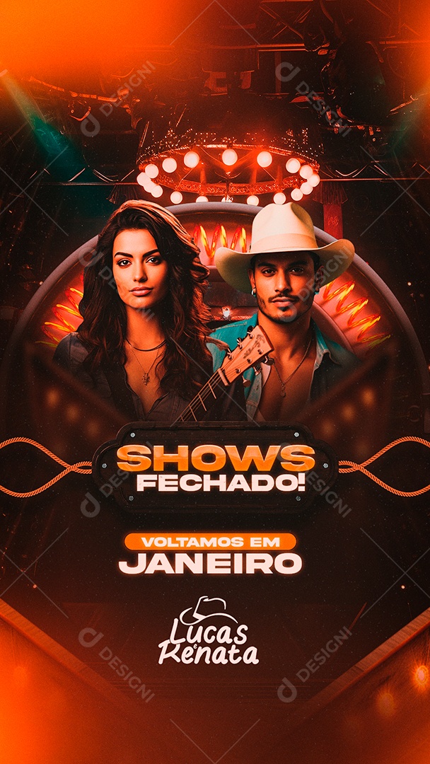 Story Flyer Shows Fechados Lucas e Renata Social Media PSD Editável