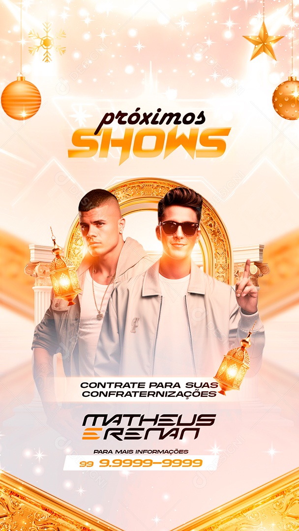 Story Flyer Réveillon Próximos Shows Matheus E Renan Social Media PSD Editável