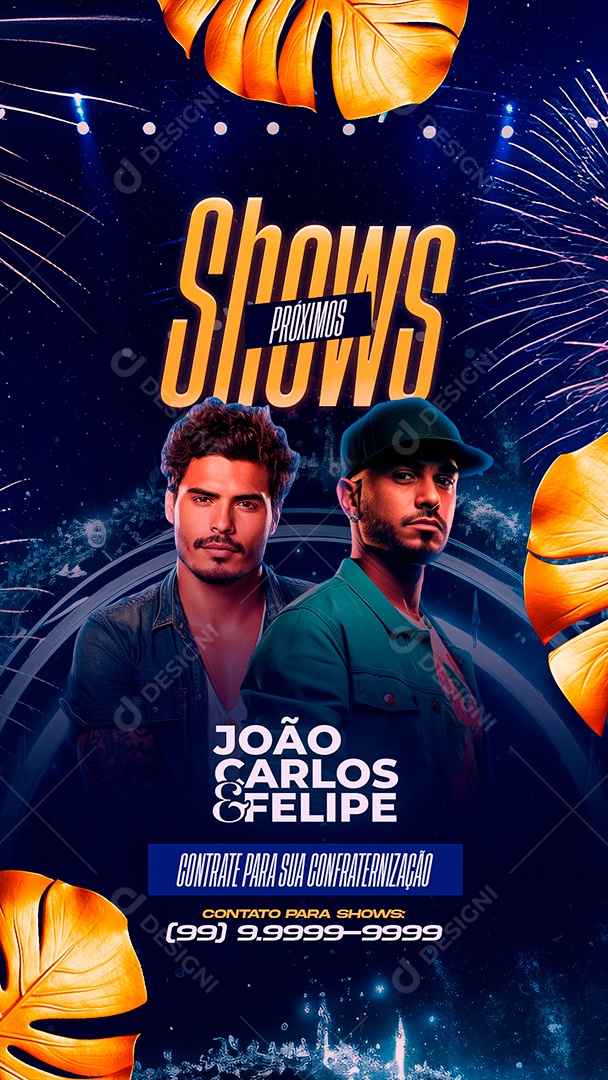 Story Flyer Réveillon João Carlos & Felipe Próximos Shows Social Media PSD Editável