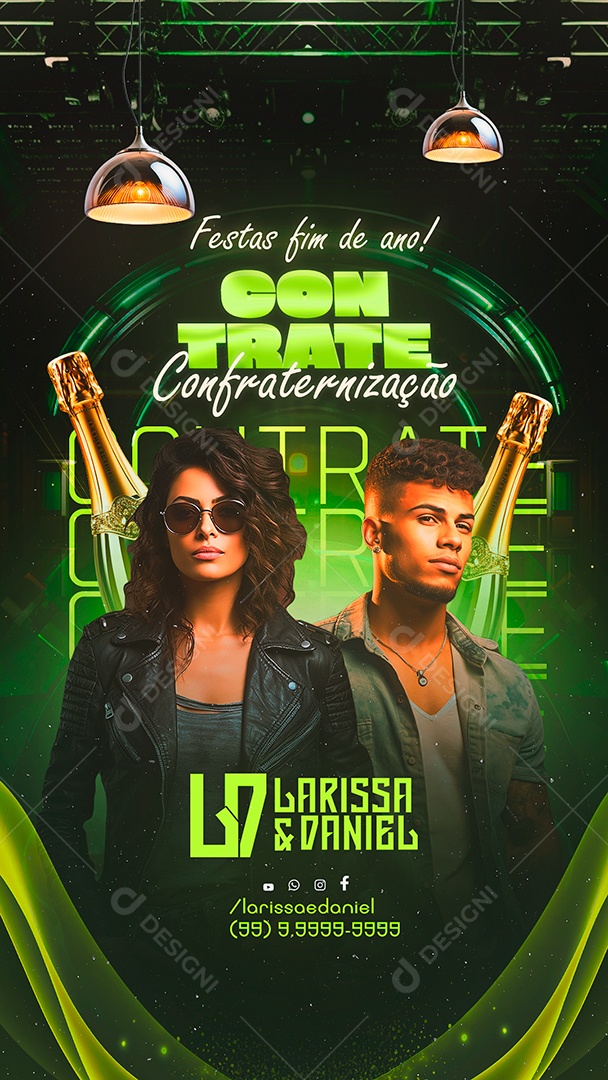 Story Flyer Ano Novo Contrate Larissa & Daniel Social Media PSD Editável