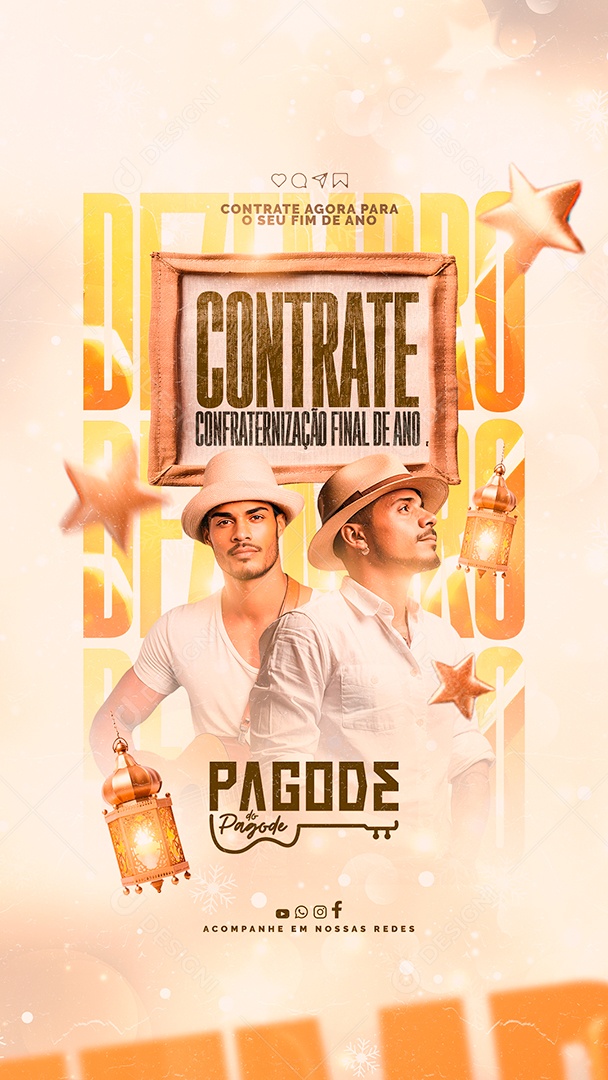 Story Flyer Ano Novo Contrate Confraternização Final de Ano Pagode do Pagode Social Media PSD Editável