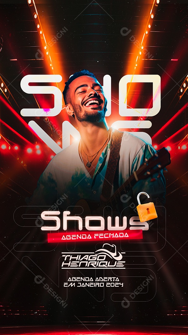 Story Flyer Shows Thiago Henrique Shows Agenda Fechada Social Media PSD Editável