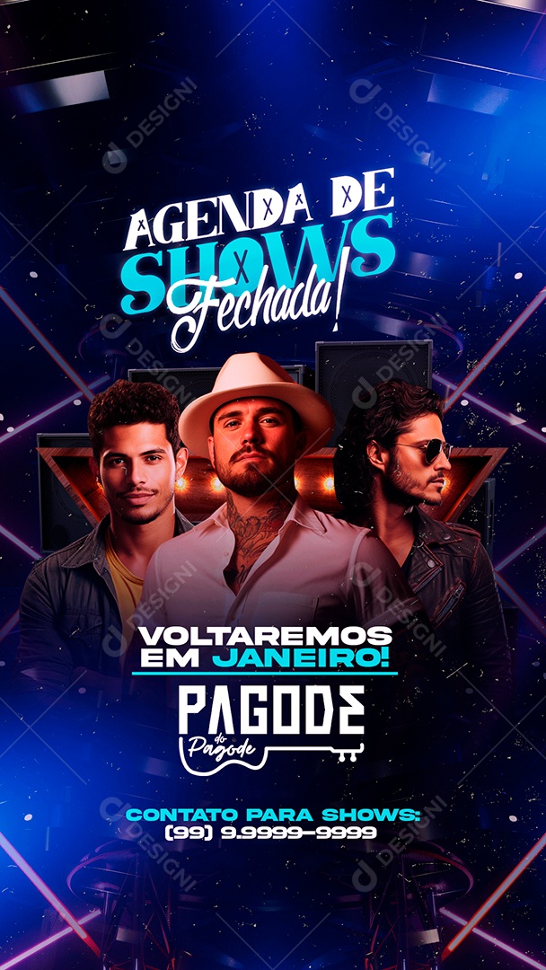 Story Flyer Agenda De Shows Fechada Pagode do Pagode Social Media PSD Editável