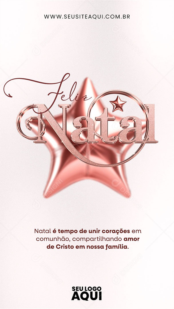 Story Feliz Natal é Tempo de Unir Corações em Comunhão Compartilhando Amor Social Media PSD Editável