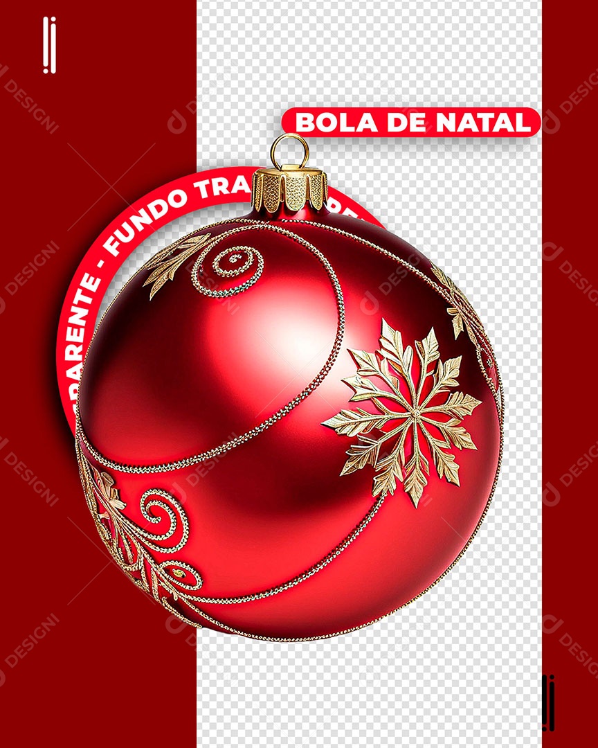 Bola Enfeite de Natal Elemento 3D para Composição PSD