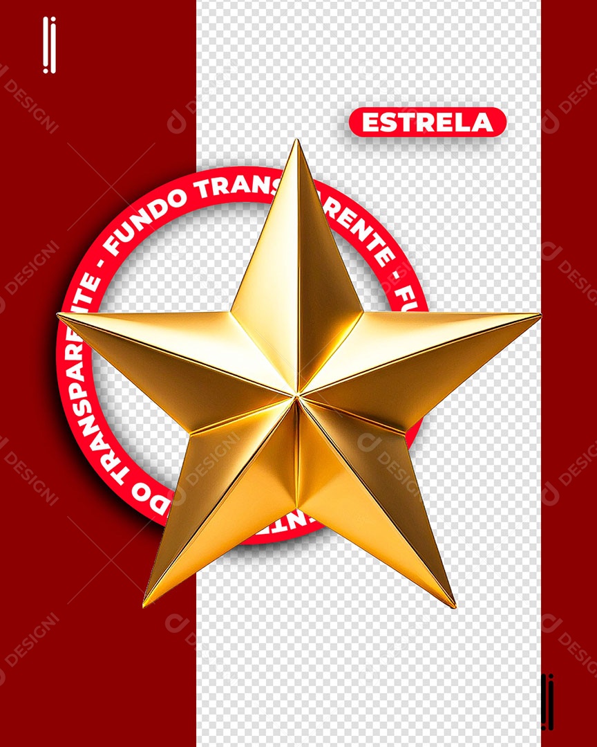 Estrela de Natal Elemento 3D para Composição PSD