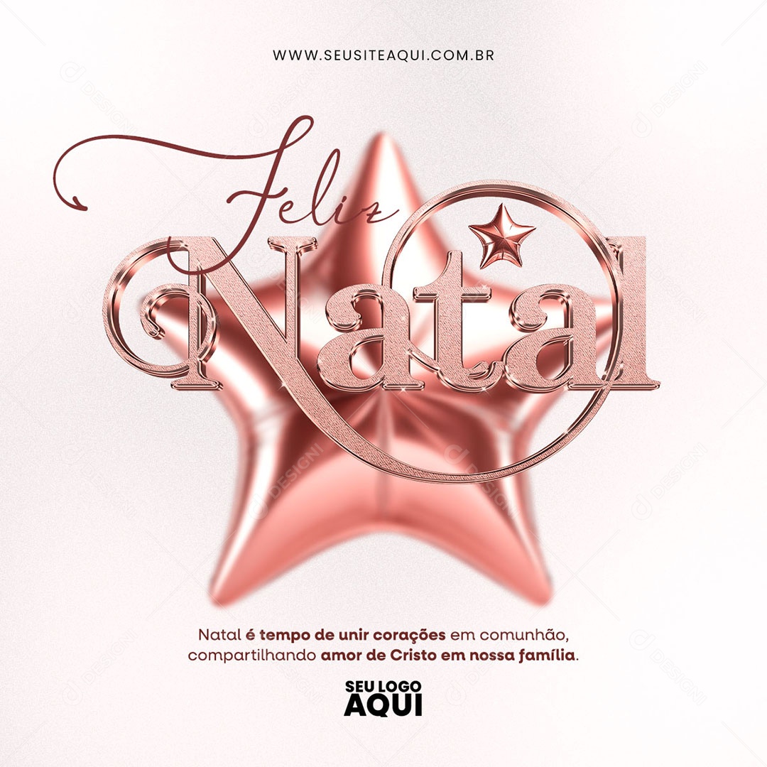 Feed Feliz Natal é Tempo de Unir Corações em Comunhão Compartilhando Amor Social Media PSD Editável