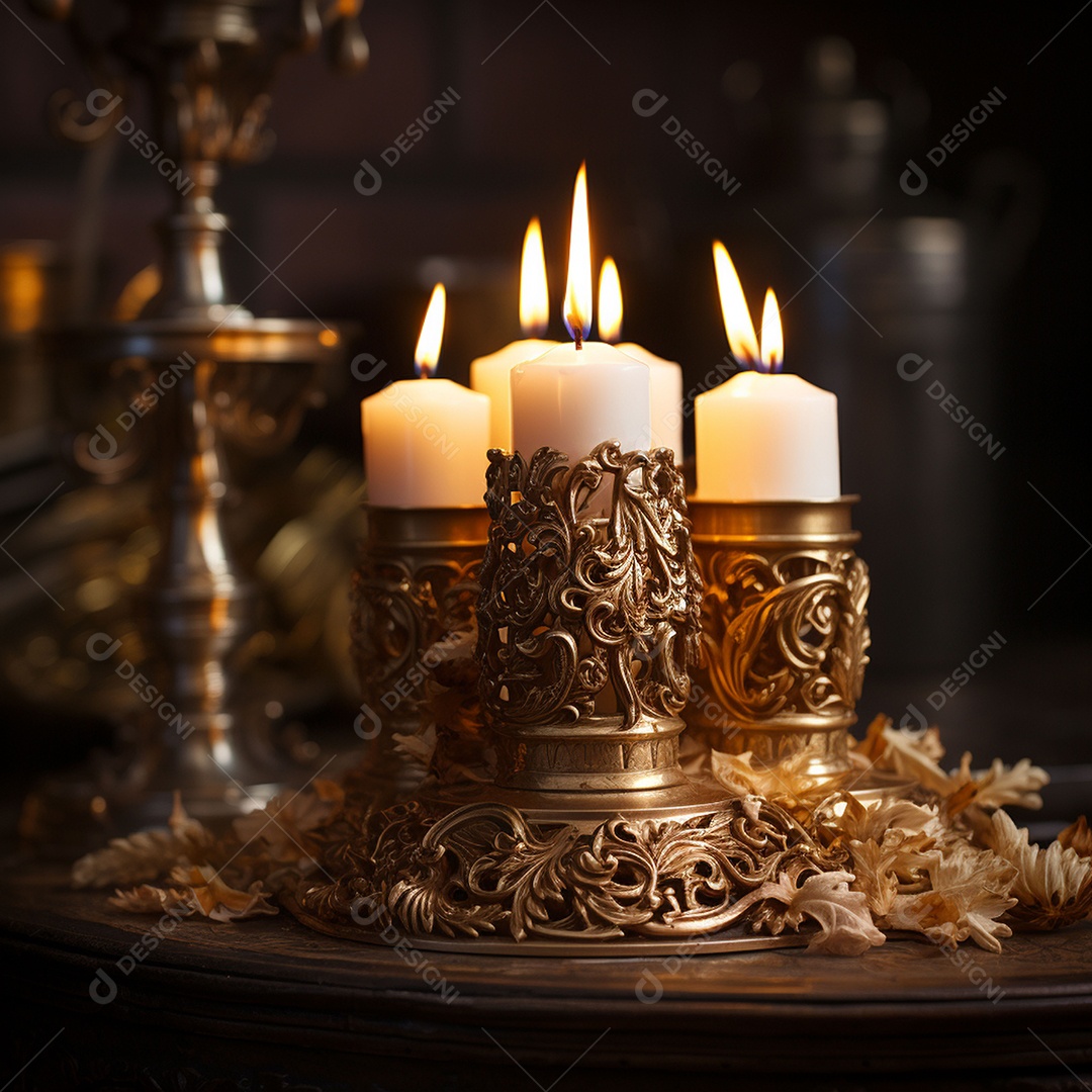 Fotografia real de velas de igreja ortodoxa