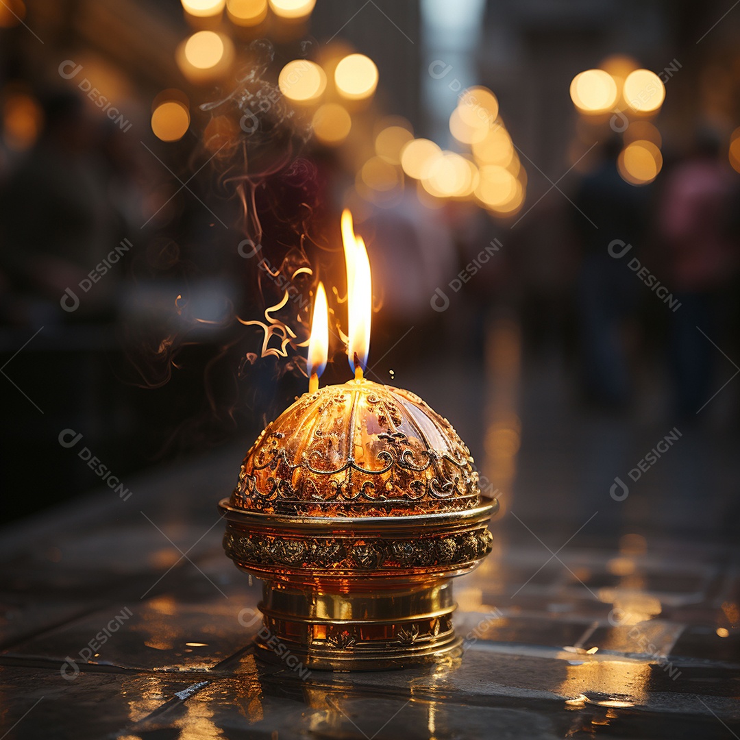 Fotografia real de velas de igreja ortodoxa