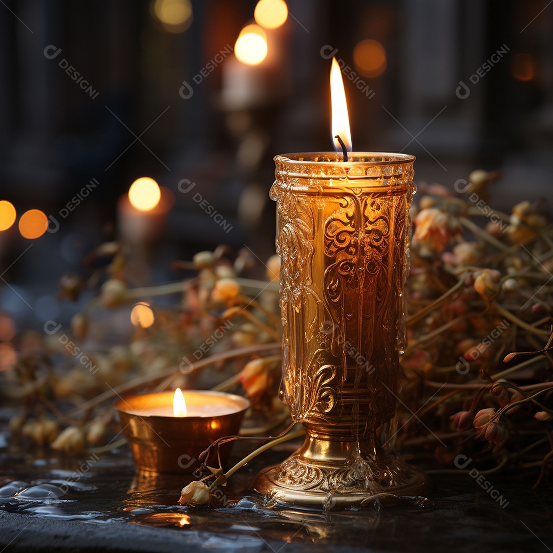 Fotografia real de velas de igreja ortodoxa