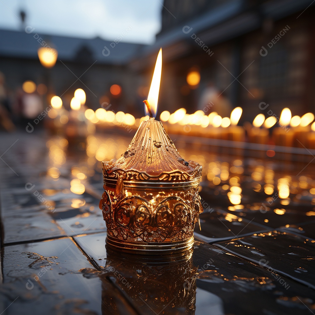 Fotografia real de velas de igreja ortodoxa