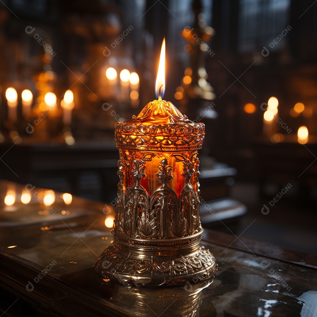 Fotografia real de velas de igreja ortodoxa