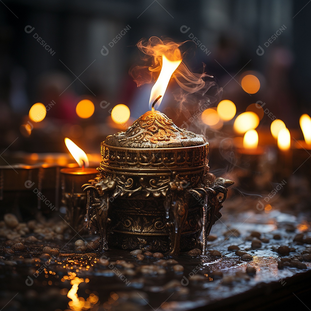 Fotografia real de velas de igreja ortodoxa