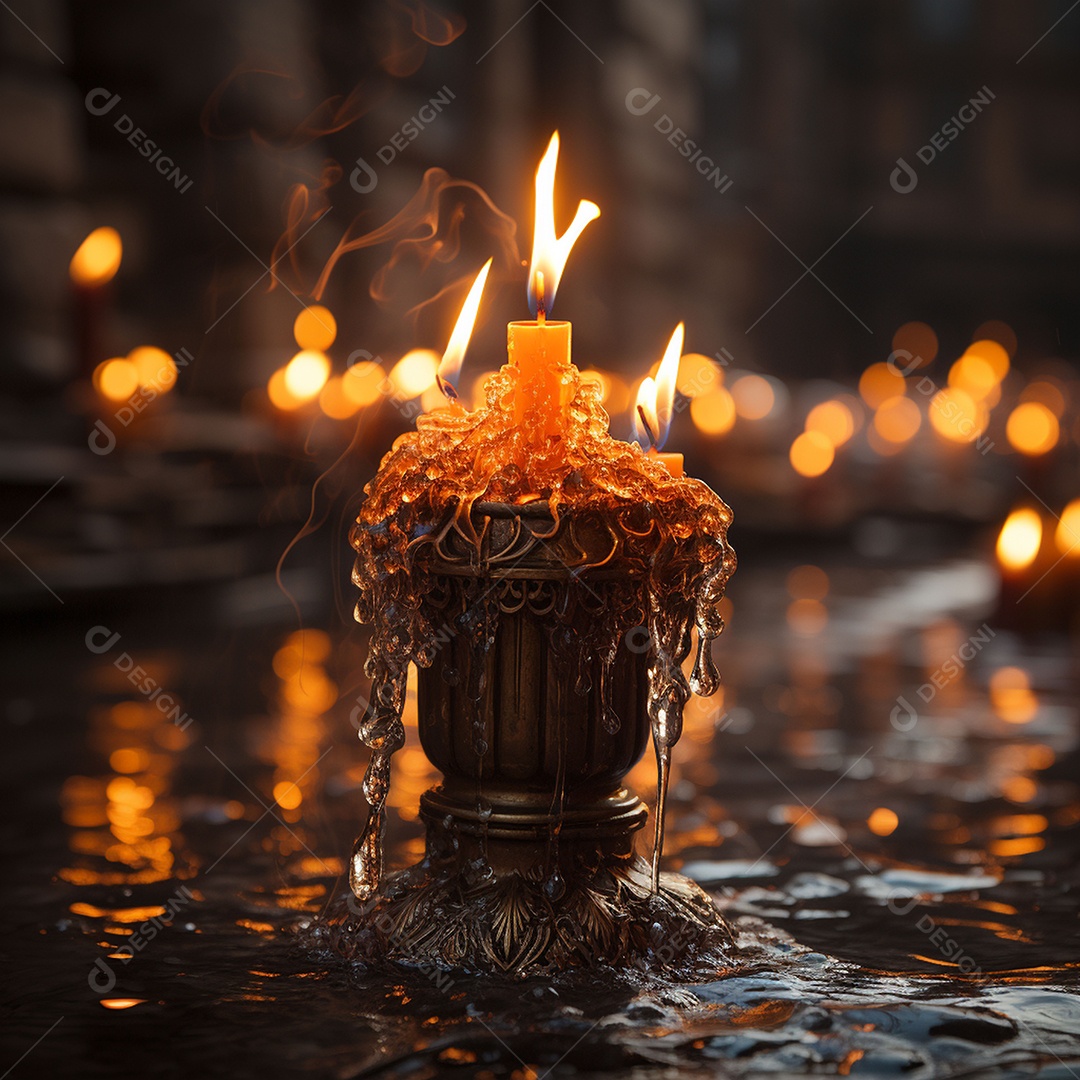 Fotografia real de velas de igreja ortodoxa