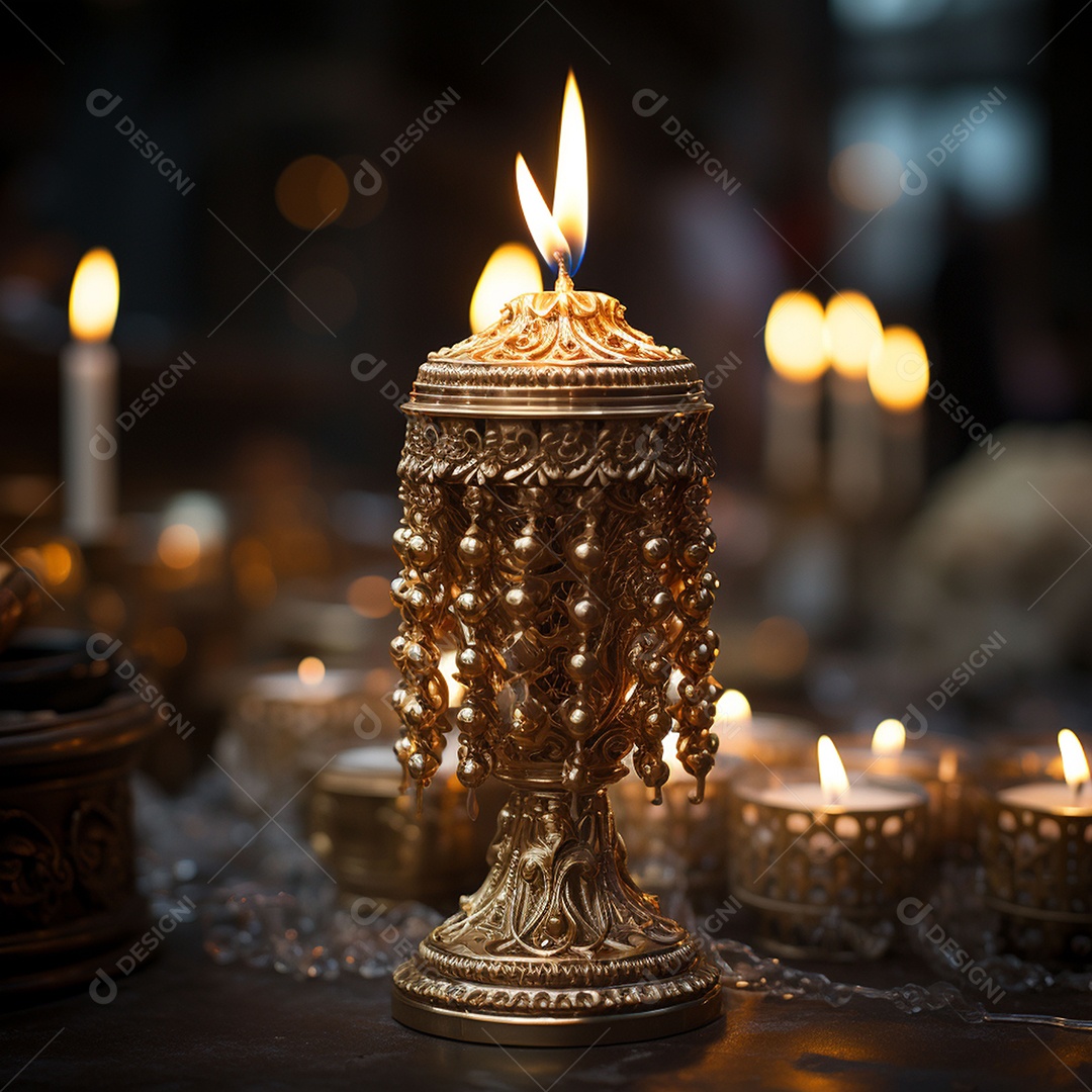 Fotografia real de velas de igreja ortodoxa