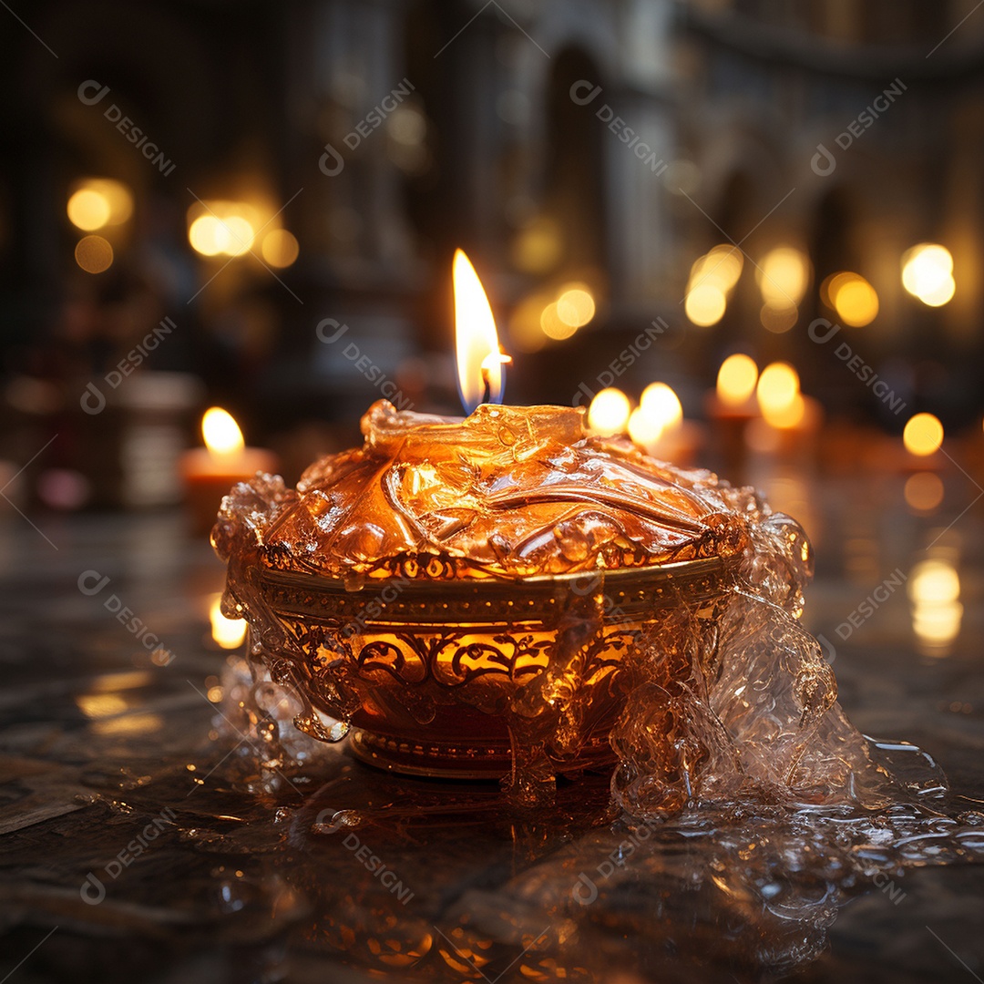 Fotografia real de velas de igreja ortodoxa