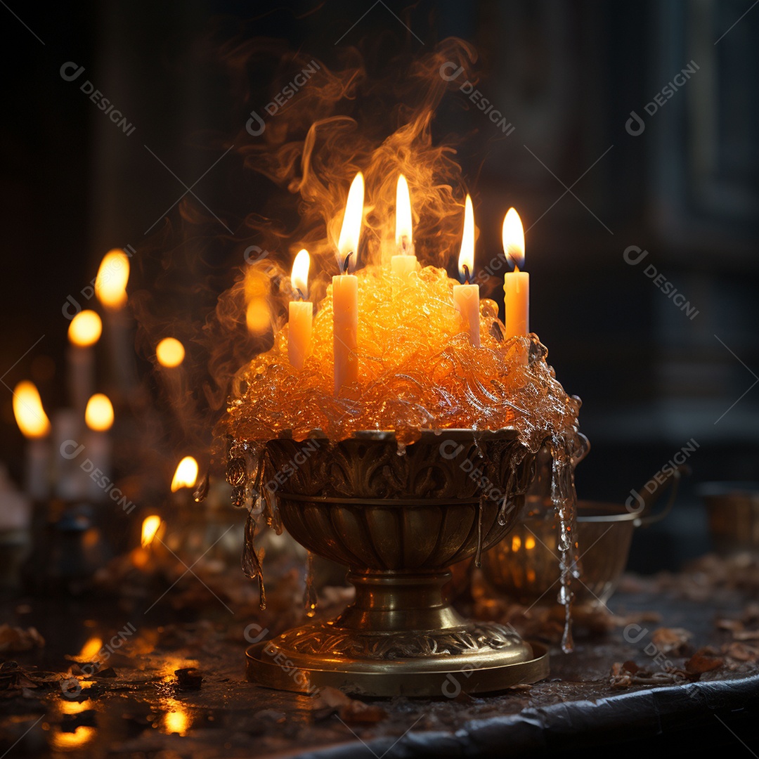 Fotografia real de velas de igreja ortodoxa