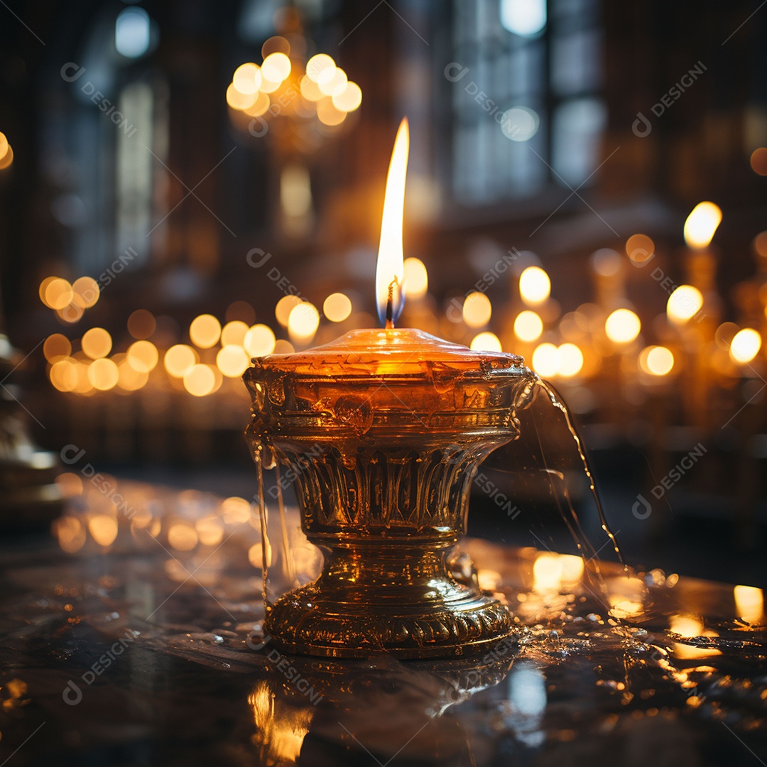 Fotografia real de velas de igreja ortodoxa