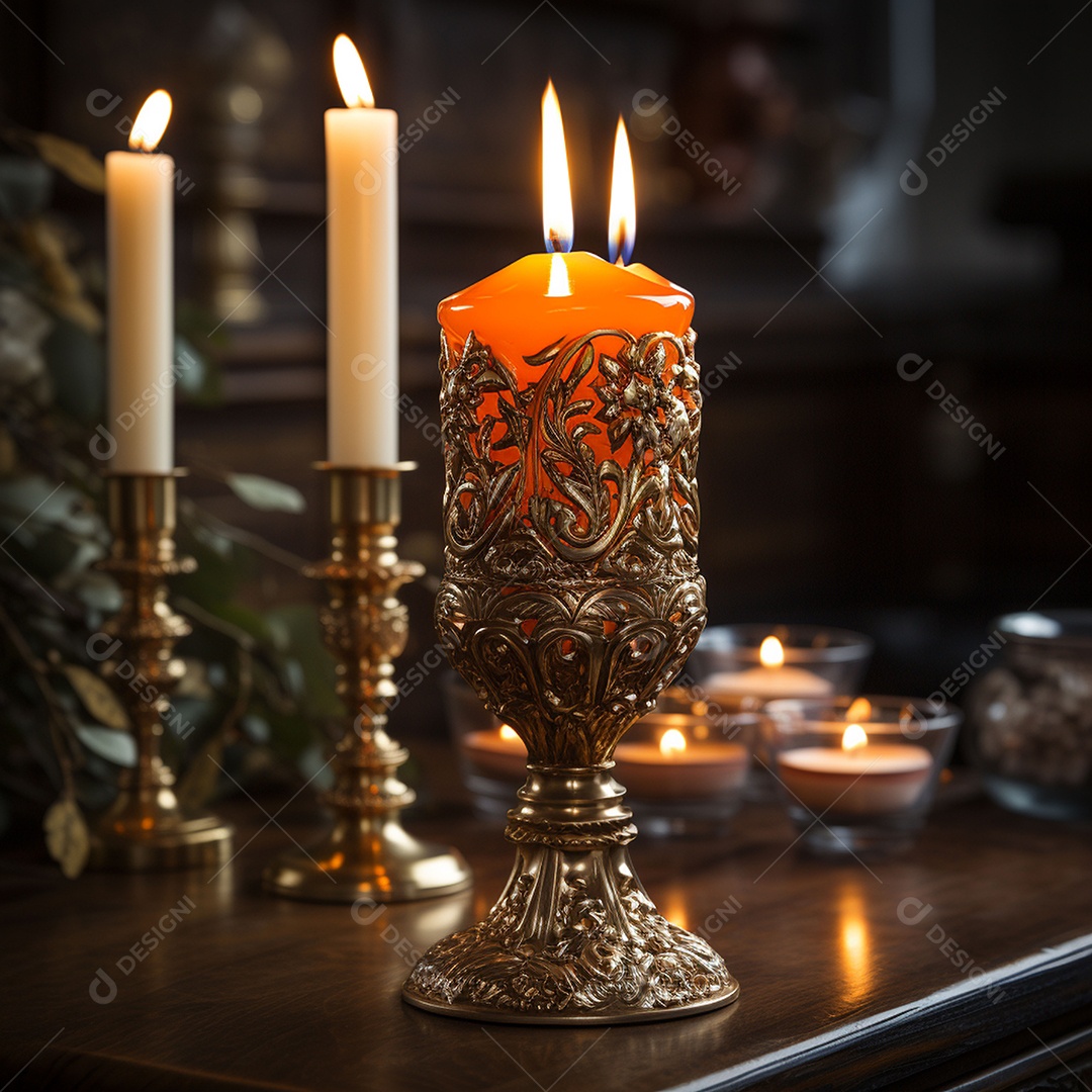 Fotografia real de velas de igreja ortodoxa