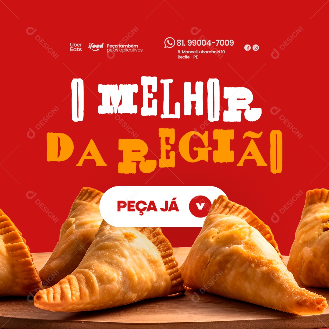 Pastelaria O Melhor Da Região Peça Já Social Media PSD Editável