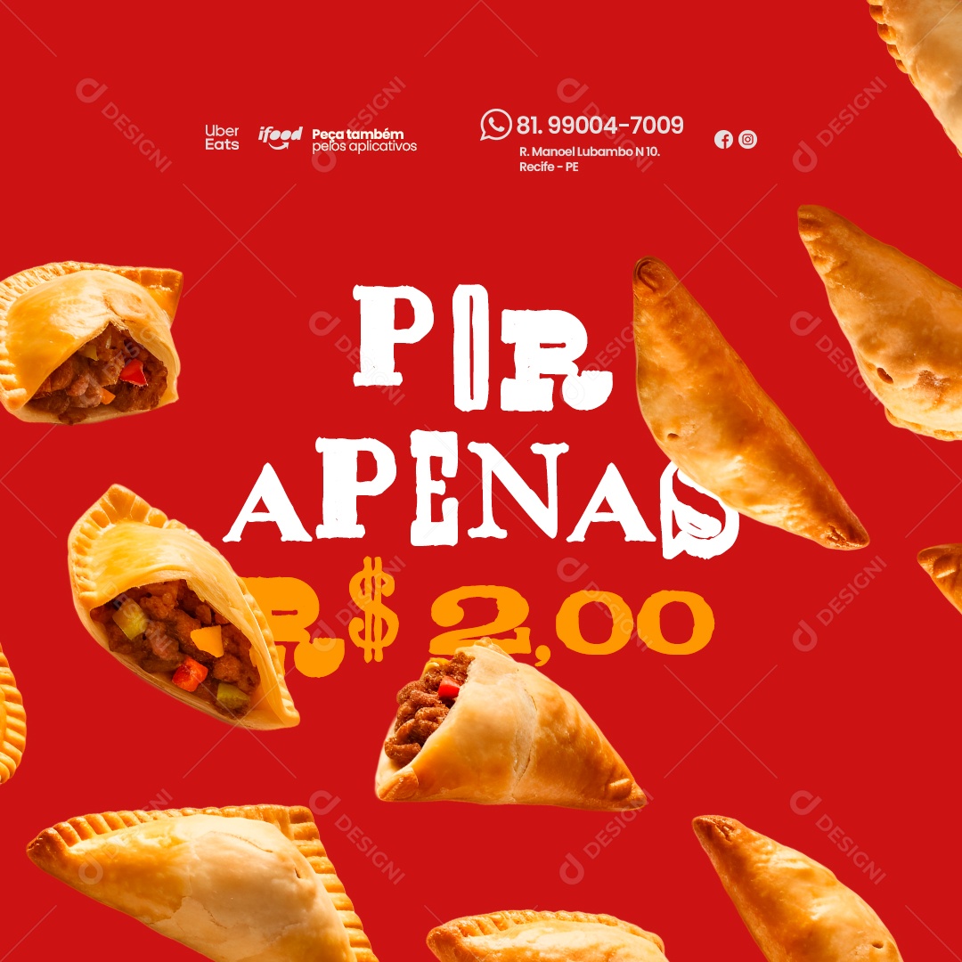 Pastelaria Por Apenas 2 Reais Social Media PSD Editável