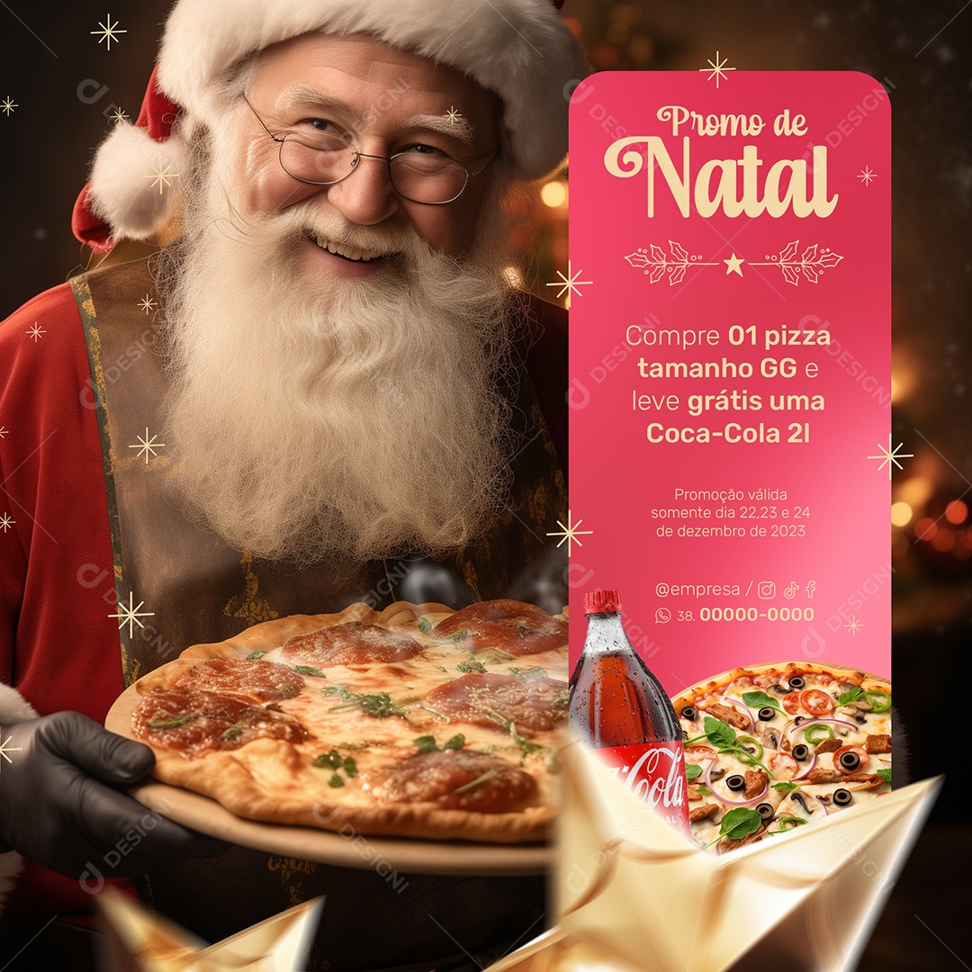 Social Media Promo De Natal Pizzaria PSD Editável