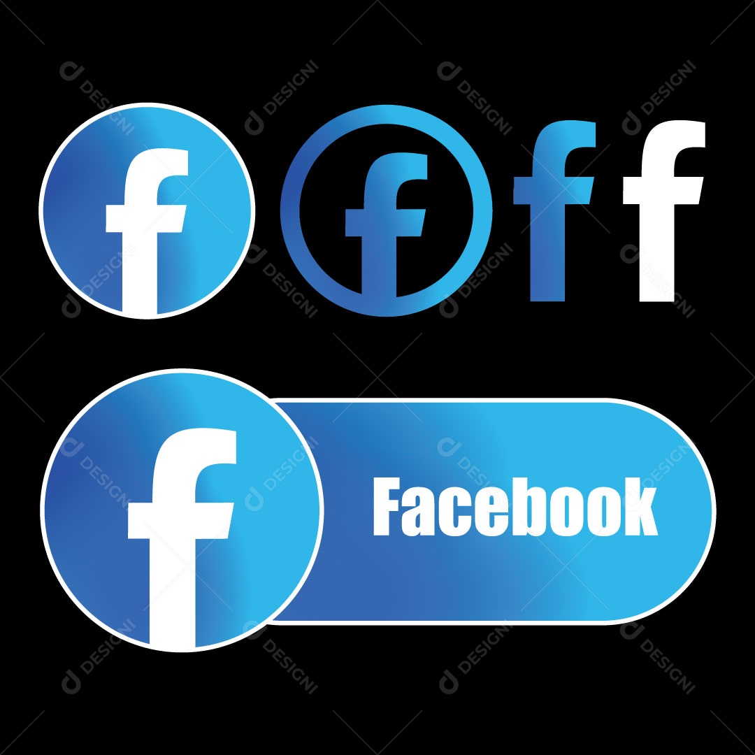 Conjunto de Logos do Facebook PNG + AI