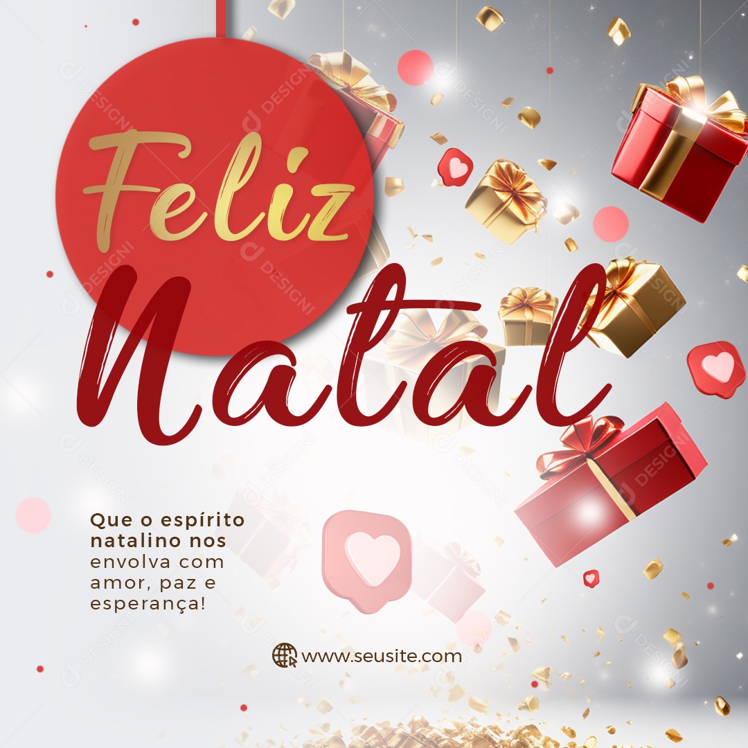 Feliz Natal que o Espírito Natalino nos Envolva com Amor Social Media PSD Editável