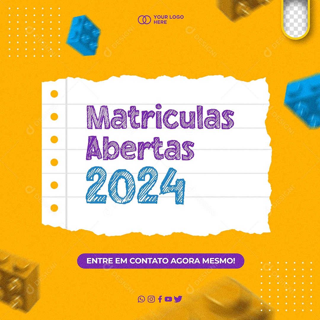 Social Media Feed Matriculas Abertas 2024 PSD Editável