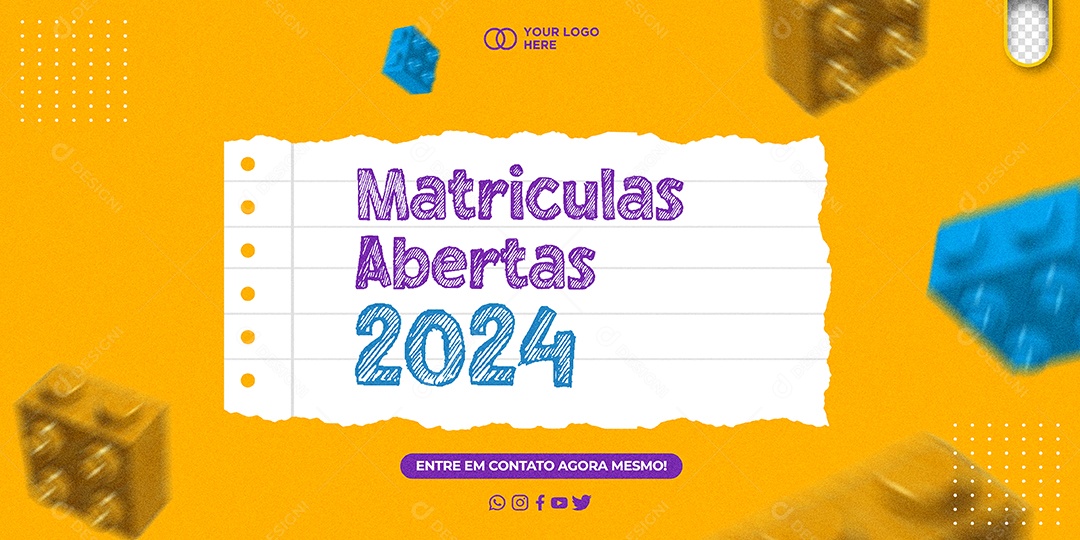 Social Media Banner Matriculas Abertas 2024 PSD Editável