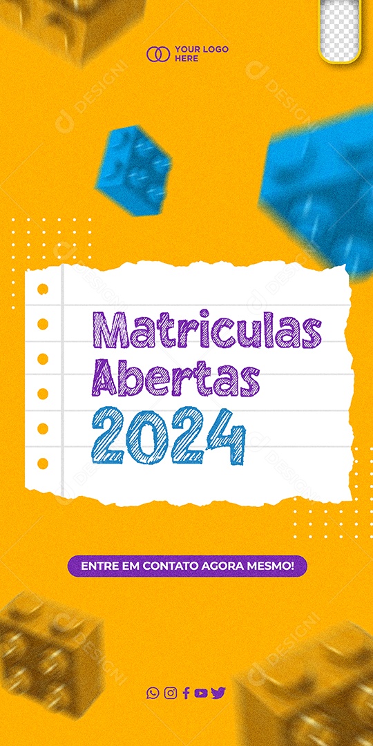 Social Media Story Matriculas Abertas 2024 PSD Editável