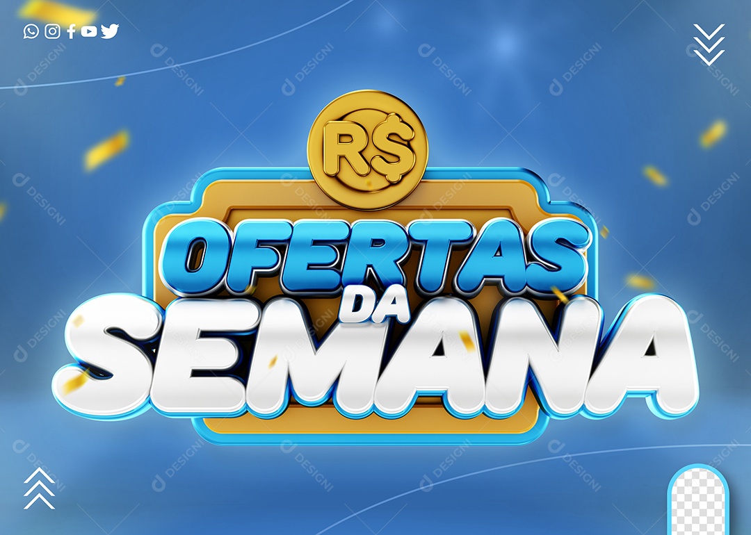 Selo 3D Ofertas Da Semana Para Composição PSD