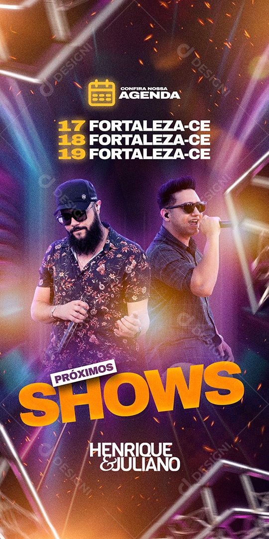 Social Media Story Flyer Próximos Shows Henrique e Juliano PSD Editável