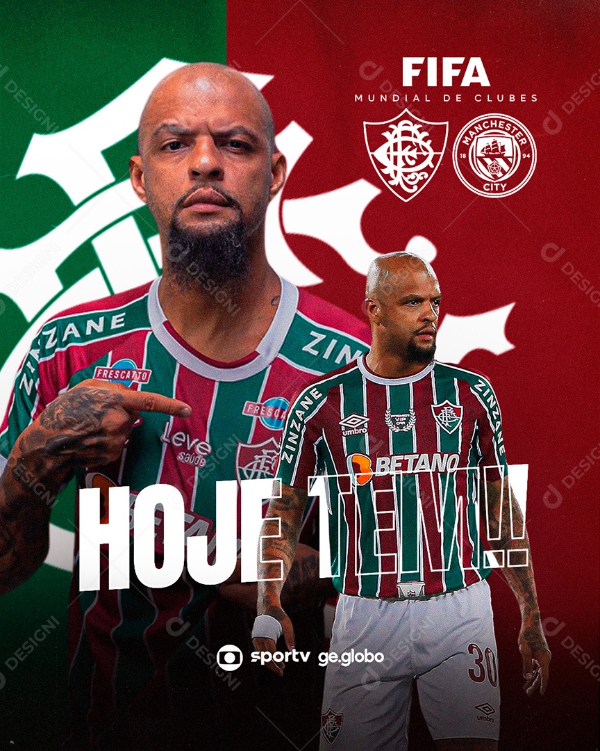 Social Media Flyer Hoje Tem Mundial De Clubes Fluminense PSD Editável