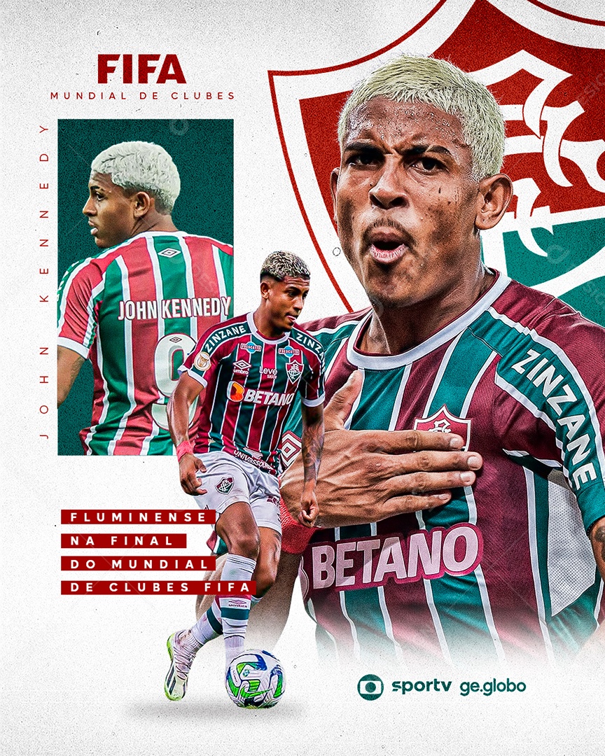 Social Media Flyer Mundial De Clubes John Kennedy Fluminense PSD Editável