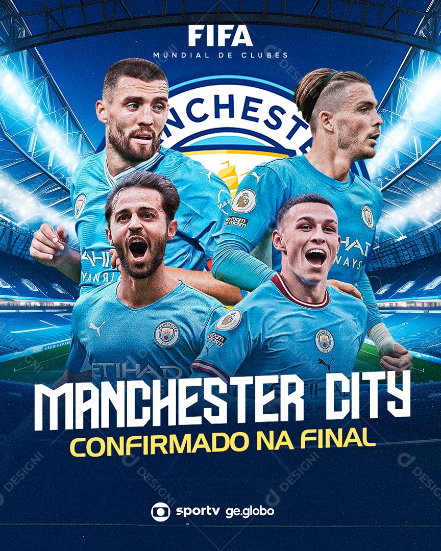 Social Media Flyer Manchester City Na Final Mundial De Clubes PSD Editável