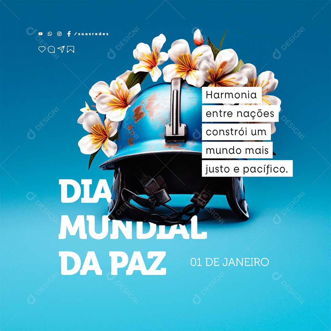 Dia Mundial da Paz Harmonia Entre Nações Constrói um Mundo Mais Justo e Pacífico Social Media PSD Editável
