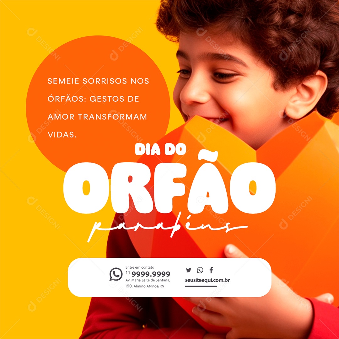 Dia dos Órfão Parabéns 24 de Dezembro Social Media PSD Editável
