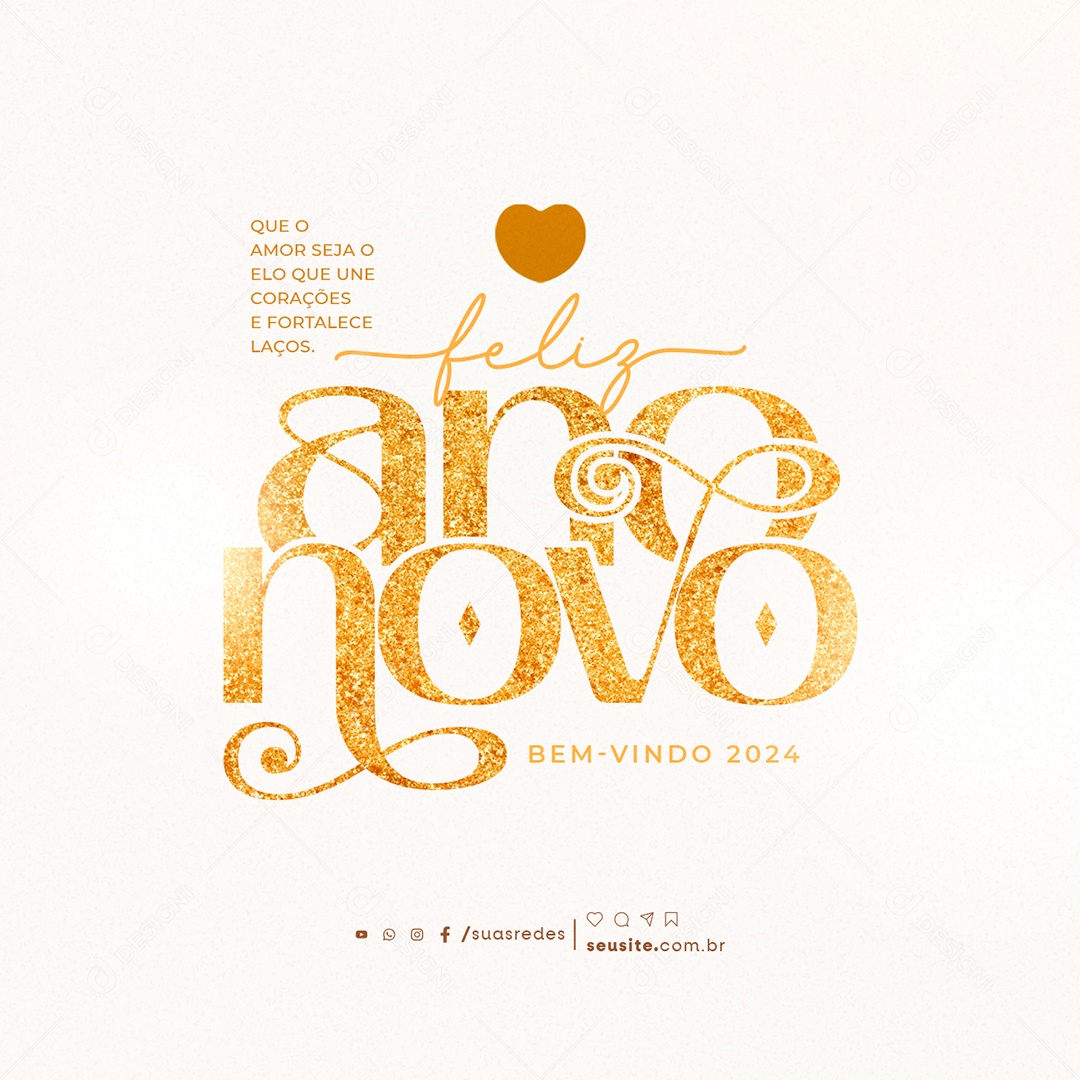 Social Media Feliz Ano Novo 1 de Janeiro PSD Editável