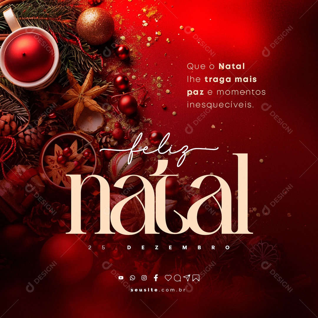 Merry Christmas December 25th Editable Social Media PSD