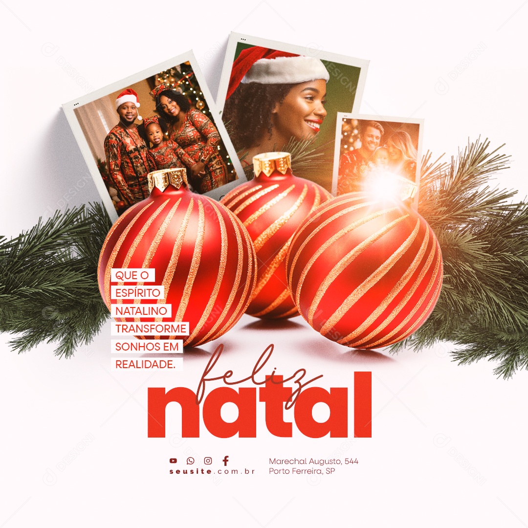 Social Media Merry Christmas December 25th Editable PSD